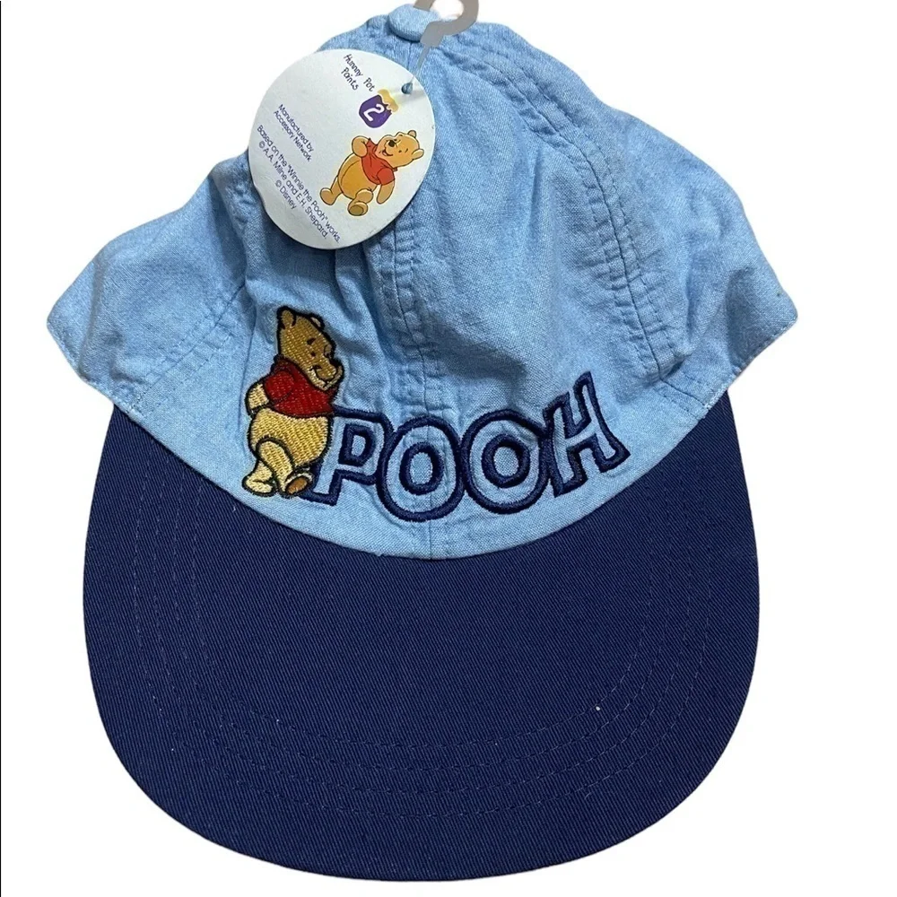 Vintage Pooh Denim Hat Cap NWT Blue Winnie Disney